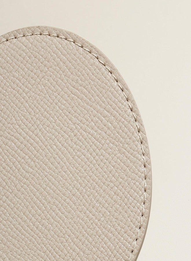 OLETHA Drink Coasters, Set of 4 - Aesthetic Round Coaster for Coffee Bar, Dining Table, Office Desk - Ivory - Image 3
